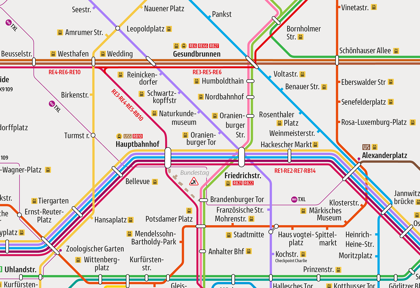 Mockup of Berlin's metro map
